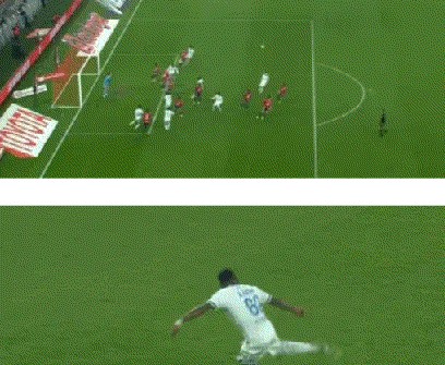 神之一脚：法甲现天外飞仙绝平世界波，现场视角还原，太丝滑了