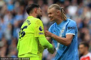 英超-哈兰德破门多纳鲁马送礼 曼城2-1阿森纳距对手3分